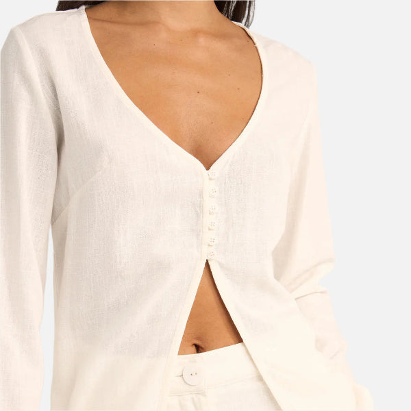 Rhythm Kayla Long Sleeve Top - White