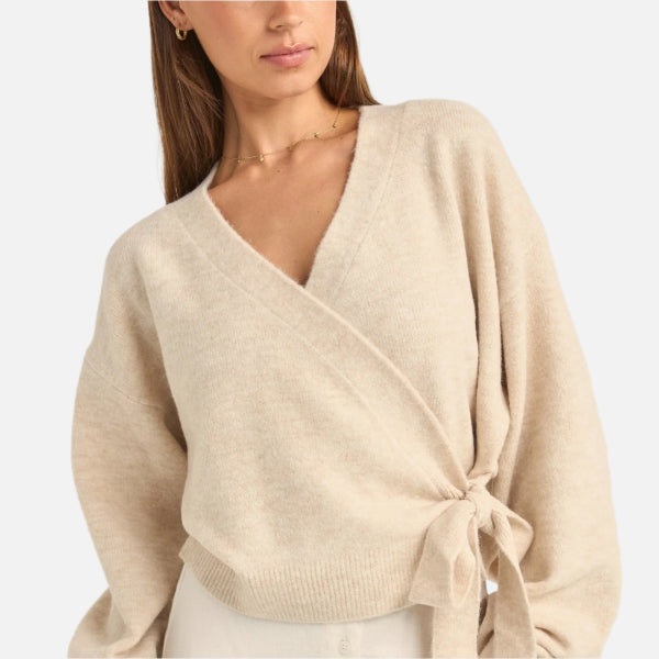 Rhythm Lexie Wrap Front Knit - Natural