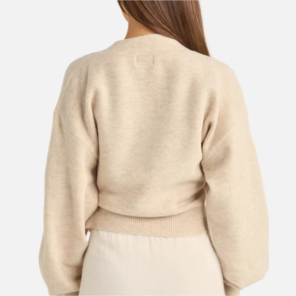 Rhythm Lexie Wrap Front Knit - Natural