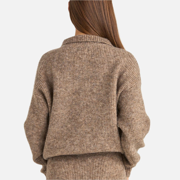 Rhythm Quinn Zip Knit - Oatmeal