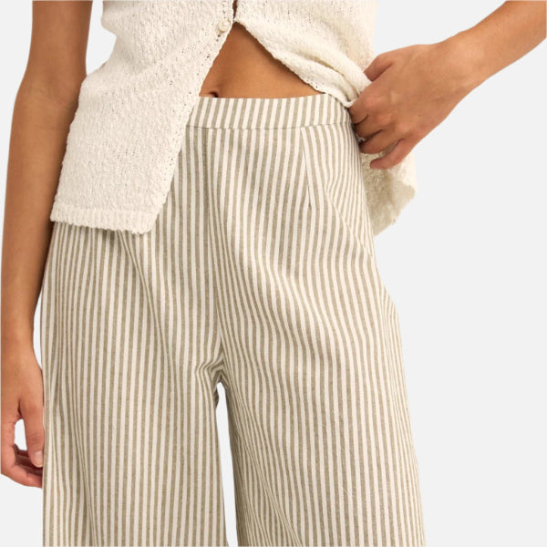 Rhythm Valley Stripe Wide Leg Pant - Ivy