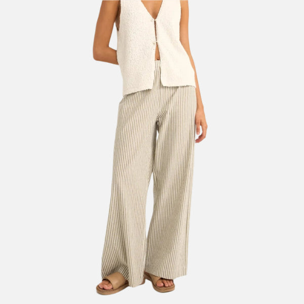 Rhythm Valley Stripe Wide Leg Pant - Ivy