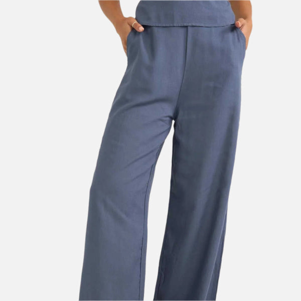 Rhythm Stevie Wide Leg Pant - Blue