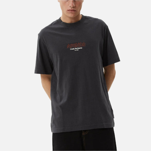 Afends Ember Retro Fit Tee - Charcoal