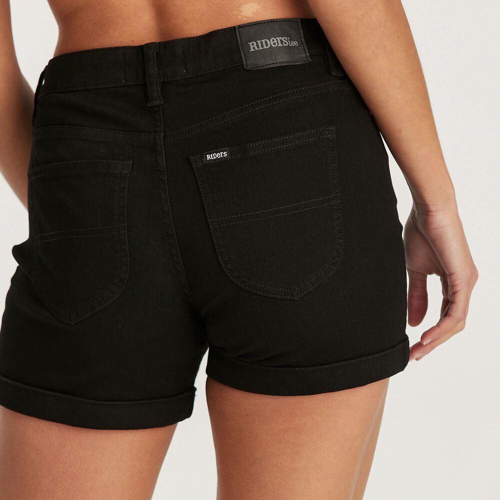 Riders Mid Thigh Short - Jet Black