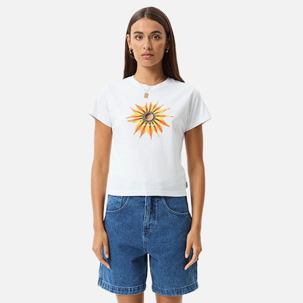 Afends Keyhole Baby Tee - White