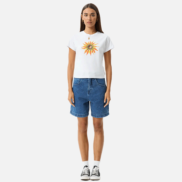 Afends Keyhole Baby Tee - White