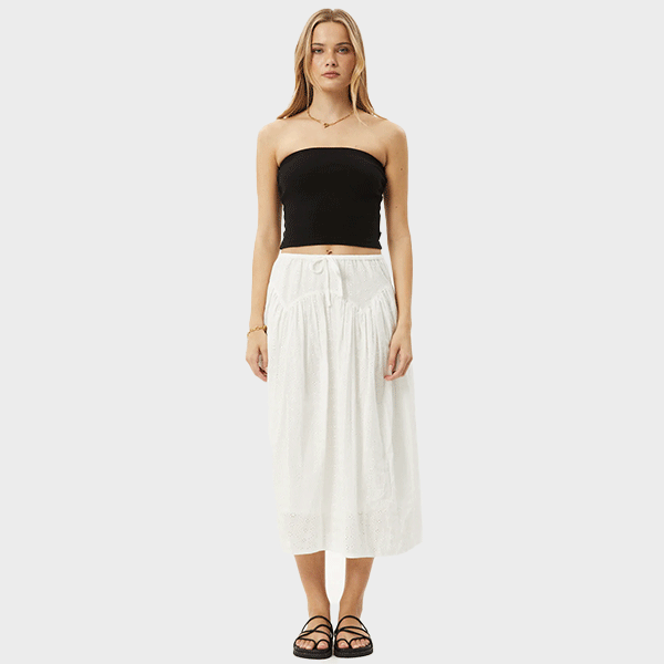 Afends Marlow Midi Skirt - White