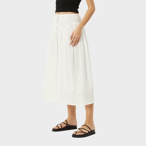 Afends Marlow Midi Skirt - White