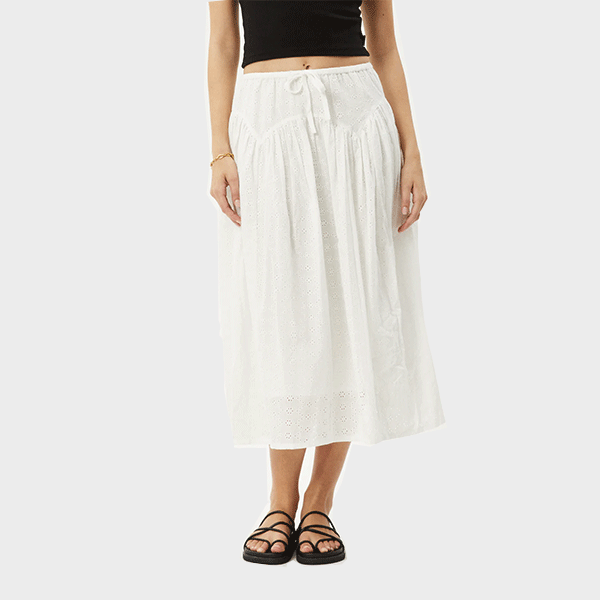 Afends Marlow Midi Skirt - White