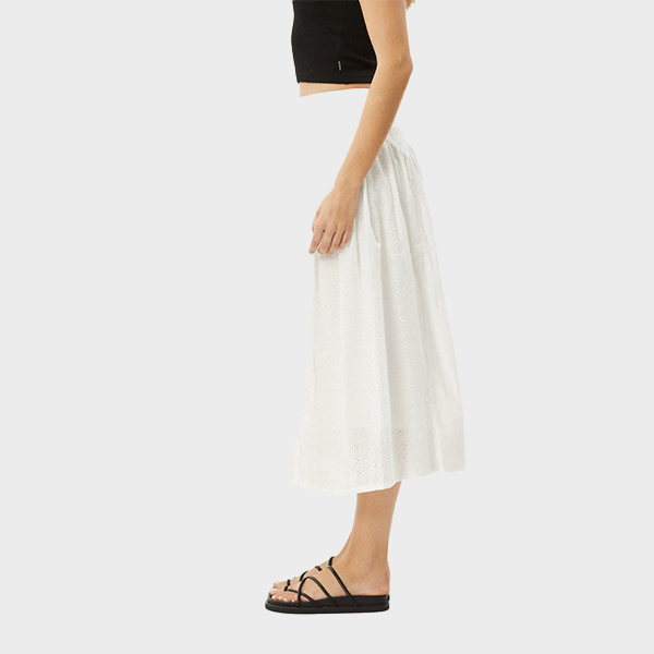 Afends Marlow Midi Skirt - White