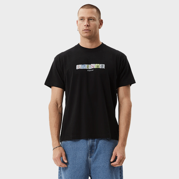 Afends Take A Trip Recycled Boxy Fit Tee - Black