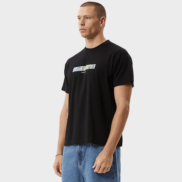 Afends Take A Trip Recycled Boxy Fit Tee - Black