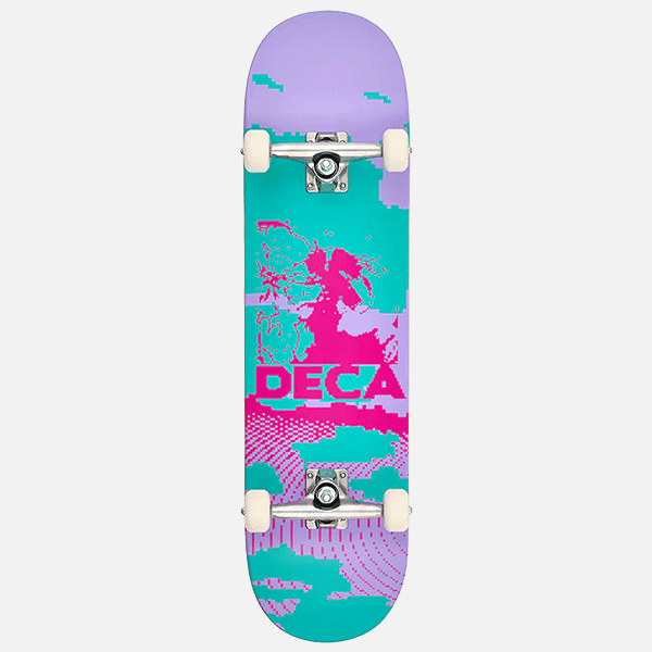 Deca Pixelscape Purple/Green Complete Skate Skateboard - 8.375