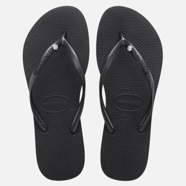 Havaianas Slim Swarovski II Crystal Flip Flops - Black