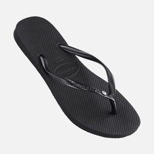 Havaianas Slim Swarovski II Crystal Flip Flops - Black