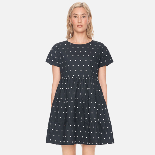 Huffer Bardot Milly Dress - Polka Dot