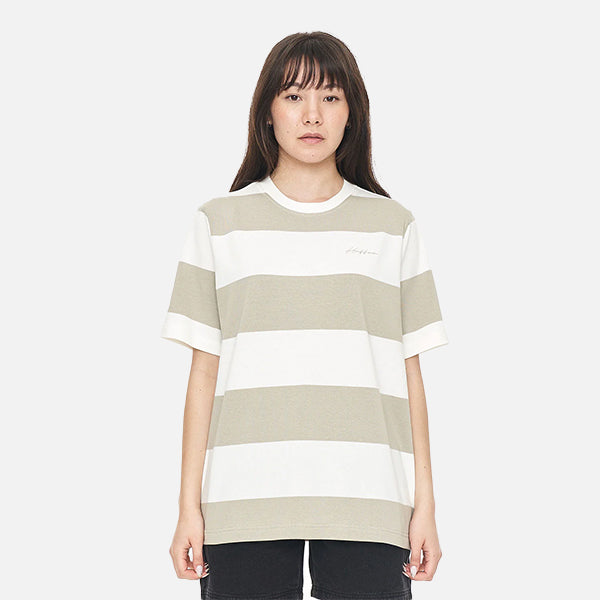 Huffer Stripe Relax Tee - Moonrock/Chalk