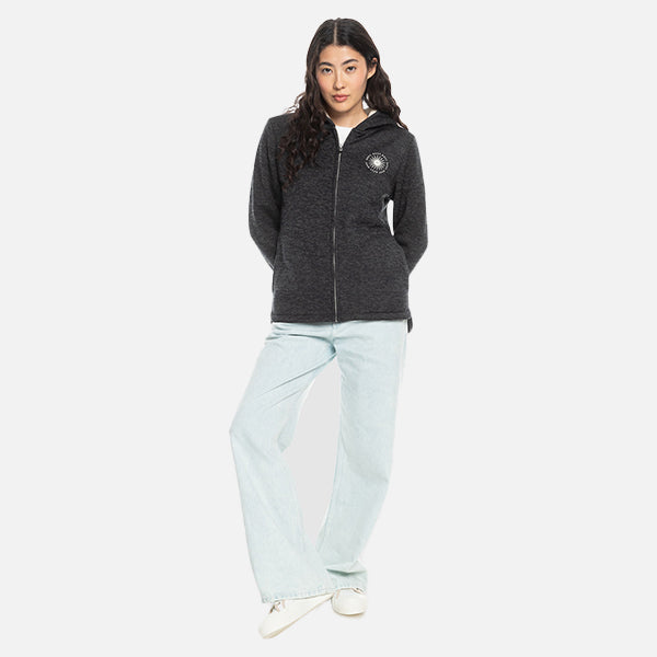 Roxy Petal Fever Zip-Up Hoodie - Onyx Heather