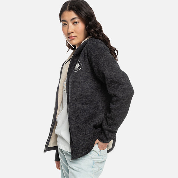 Roxy Petal Fever Zip-Up Hoodie - Onyx Heather