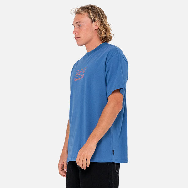 Rusty Boxed Out Centre Front SS Tee - Delft Blue