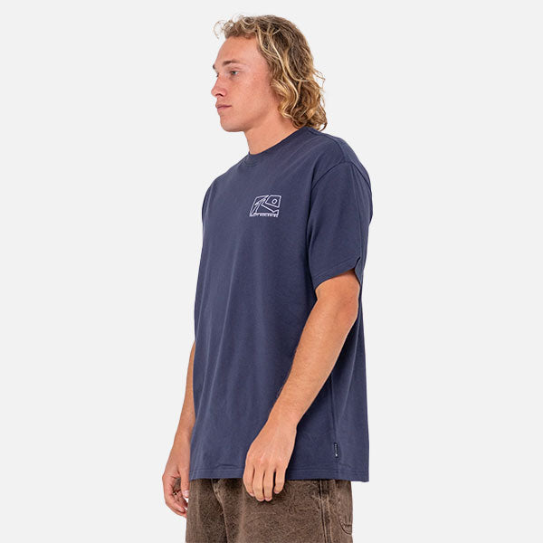 Rusty Boxed Out SS Tee - Navy Blue