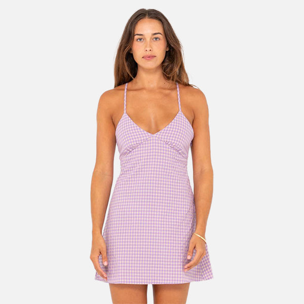 Rusty Checked Out Mini Dress - Purple Nights