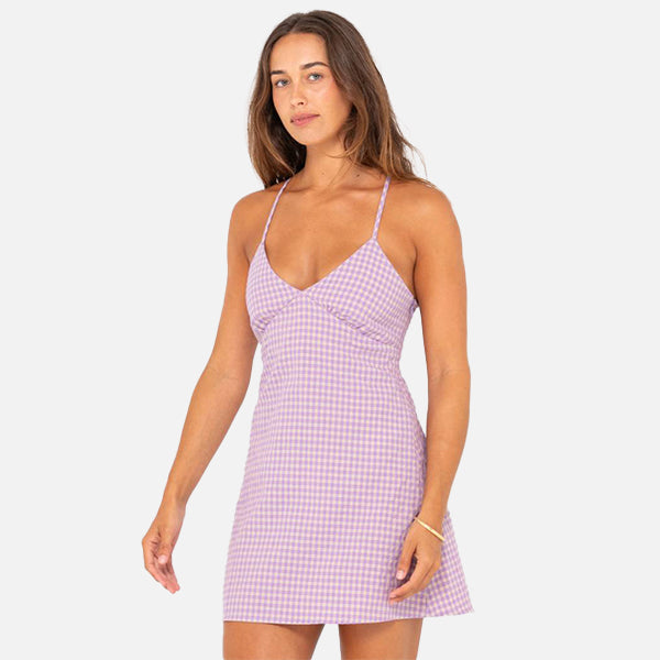 Rusty Checked Out Mini Dress - Purple Nights