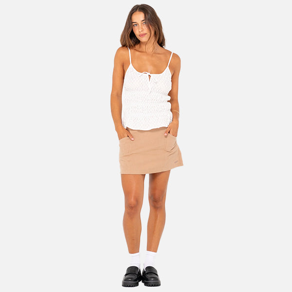 Rusty Effie Slip Skimmer Top - White