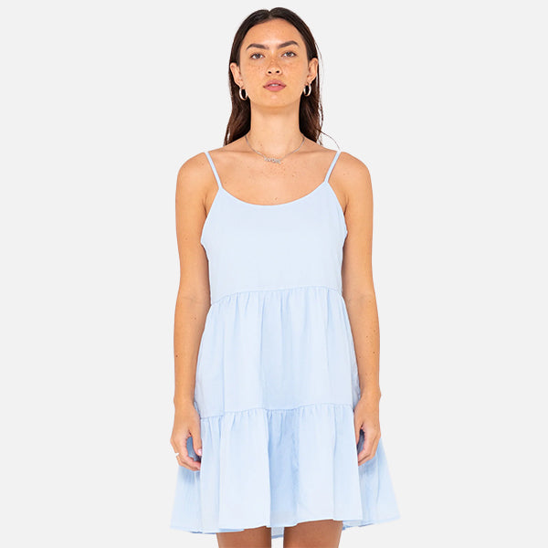 Rusty Heather Tiered Slip Dress - Mist Blue