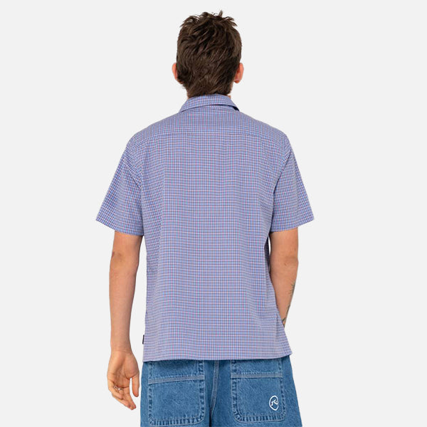 Rusty Datsun Check Short Sleeve Shirt - Arctic Blue