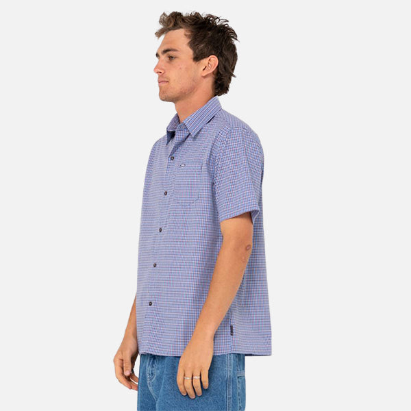 Rusty Datsun Check Short Sleeve Shirt - Arctic Blue