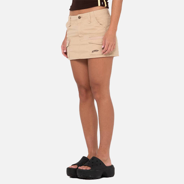 Rusty Tank Girl Low Rise Mini Skirt - Oatmilk