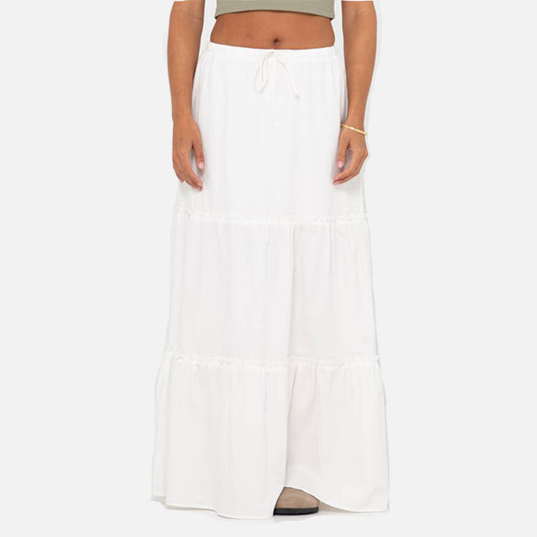 Rusty Violeta Low Rise Maxi Skirt - Snow