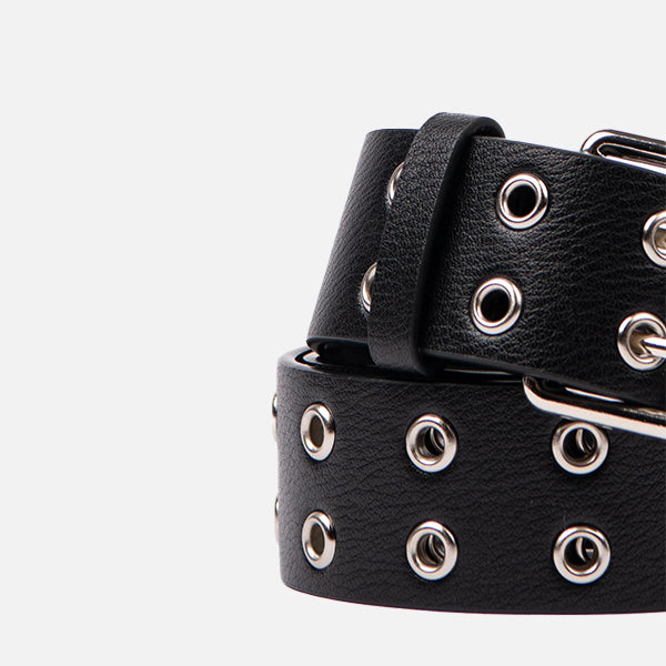 Rusty XOXO Eyelet Belt - Black