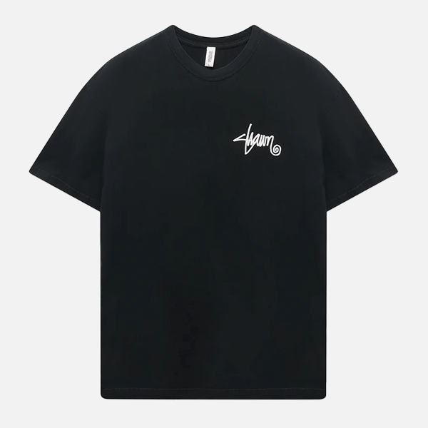 S-Double Roots Dot Tee - Washed Black