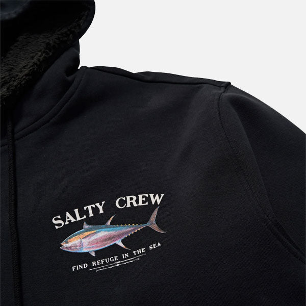 Salty Crew Big Blue Fleece Lined Zip Thru Hood - Black