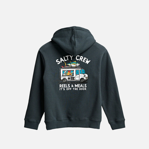 Salty Crew Reels & Meals Boys Fleece - Coal