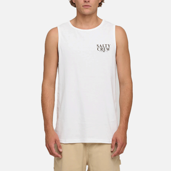 Salty Crew Yellow Fin Regular Tank - White