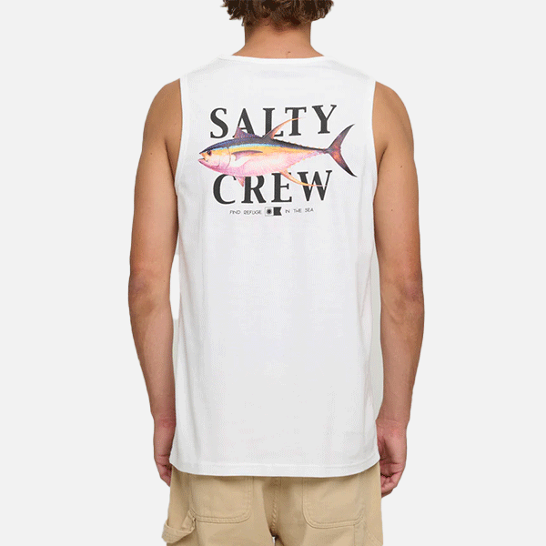 Salty Crew Yellow Fin Regular Tank - White