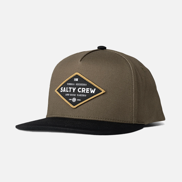 Salty Crew Infield Boys 5 Panel Cap - Olive/Black