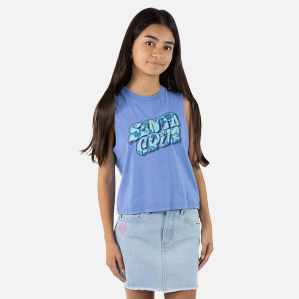 Santa Cruz Girls Vibes Fill Front Muscle - Blue