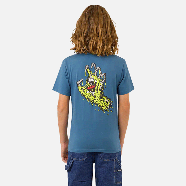 Santa Cruz Youth Melting Hand Tee - Vintage Blue