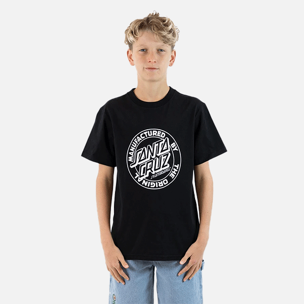 Santa Cruz Youth MFG Dot Front Tee - Black