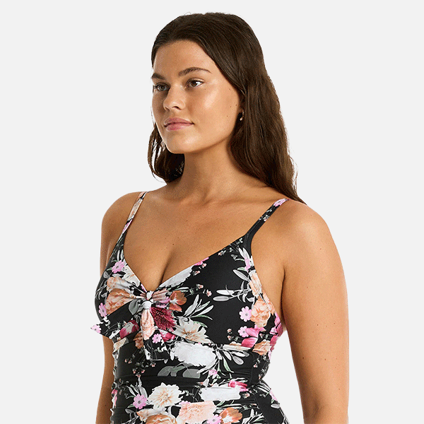 Sea Level Belle Tie Front DD/E Cup One Piece - Black