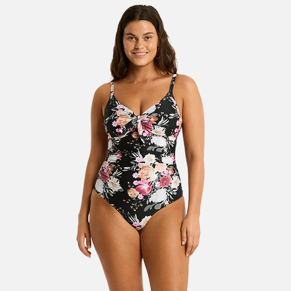 Sea Level Belle Tie Front DD/E Cup One Piece - Black