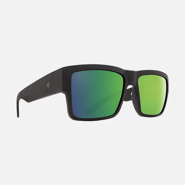 Spy Sunglasses Cyrus - Matte Black Happy Bronze Polar w/ Green Spec Mirror