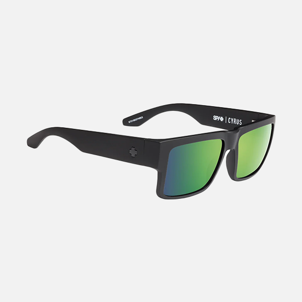 Spy Sunglasses Cyrus - Matte Black Happy Bronze Polar w/ Green Spec Mirror