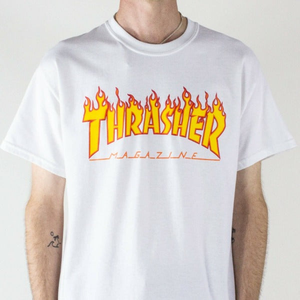 Thrasher Flame Tee - White – Propaganda Streetwear & Skate