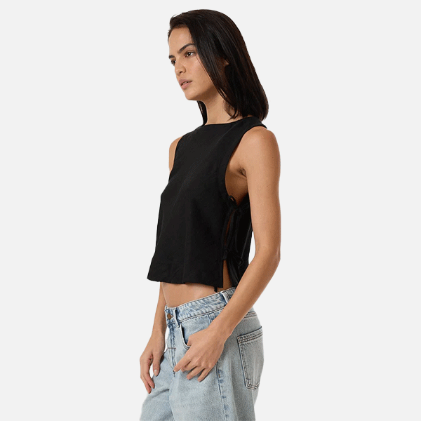 Thrills Ember Tie Top - Black